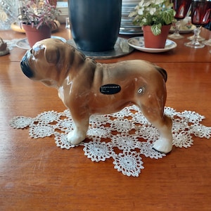 Coopercraft English Bulldog(Large 7.5&quot;) Vintage Glazed Figurine. Made in Tunstall, Stoke-on-Trent. Staffordshire. In VCG. Retro Collectable