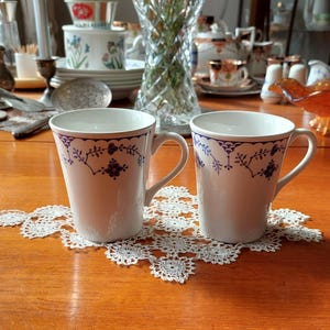 Johnson Bros Denmark Mug in the Iconic Blue & White Pattern. Made In Staffordshire England in 1980&#39;s .Fully Stamped. In VGC