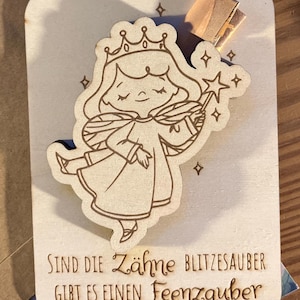 Carte de fichier numérique SVG de cadeau d'argent de fée des dents en bois pour billet de banque Fée Ange Dent de lait Enfants pour la découpe avec découpeur laser xTool Cricut