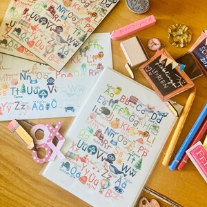 Schulkind Holz Karte Einschulung Geschenk Schultüte Postkarte Erste Klasse ABC