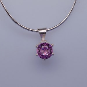 Roze toermalijn sterlingzilveren ketting - geboortesteen oktober