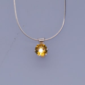 Citrine Sterling Silver Necklace - November Birthstone Gift