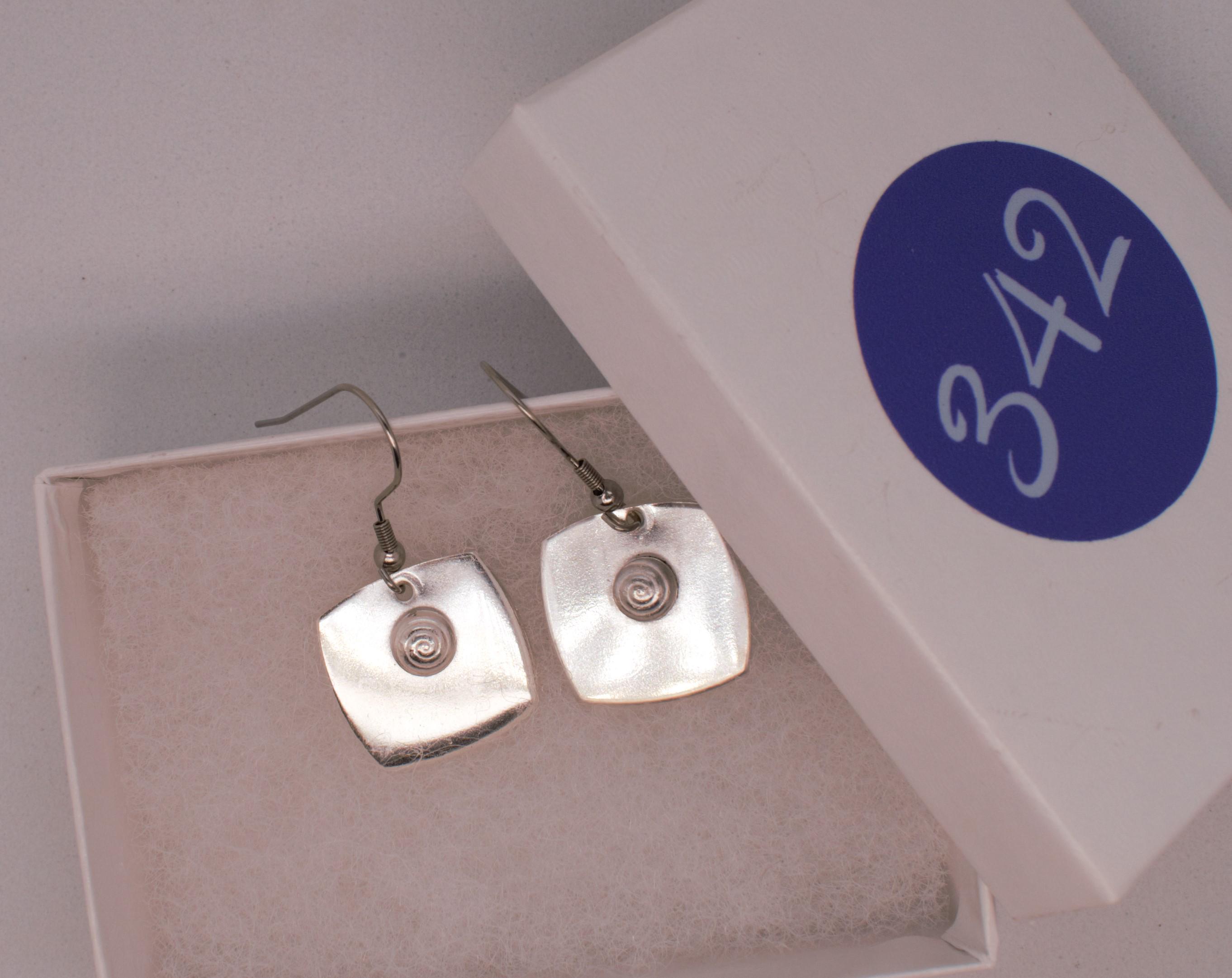 Curved Sterling Silver Climber Earrings - Jewelry