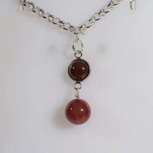 Carnelian Pendant Sterling Silver Necklace, July Birthday GIft, 17th Anniversary Gift