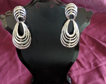 5 boucles d'oreilles percées vintage rétro progressives en argent
