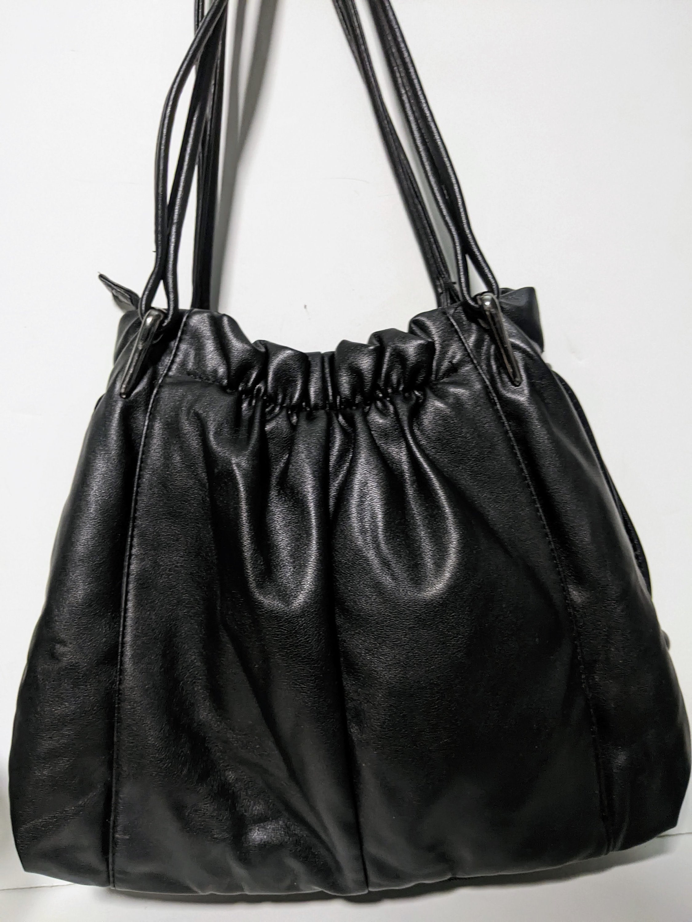 Monte Rosso Black Shoulder Strap Handbag - Etsy