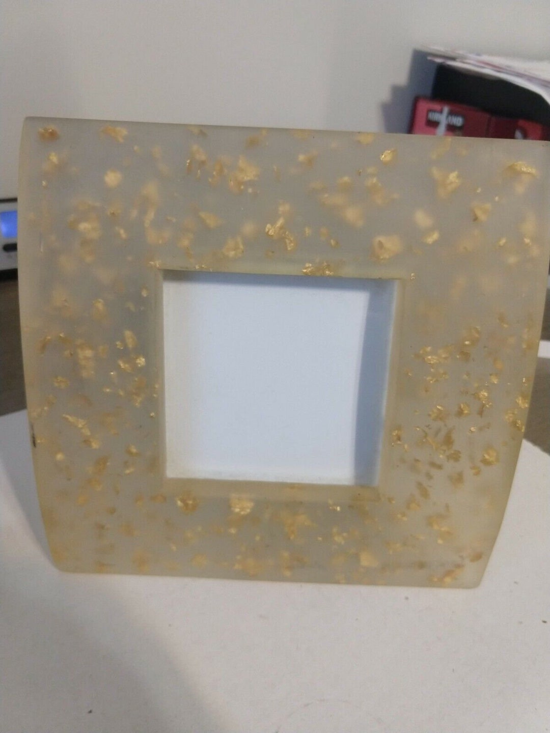 Vintage Acrylic With Gold Flake Picture Frame 7