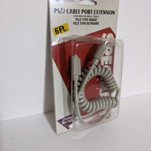 PS/2 Vintage Cable Port Extension 6-Pin Mini Din M/F Never Opened New by Woods