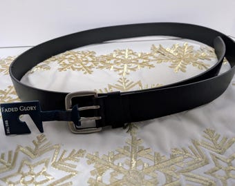 Faded Glory Men's Black Double Prong Buckle 3XL Belt