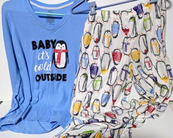 Secret Treasures Sleepwear Set Size S (4-6) Baby It's Cold Outside Penguins