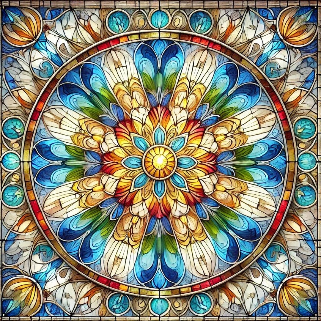 Stained Glass-inspired Mandala Design - Download Motif - Etsy