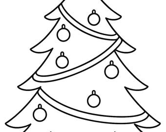 Página para colorear de un acogedor árbol de Navidad (descarga digital instantánea)