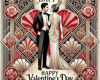Art Deco Valentine’s Day Card - Digital Download