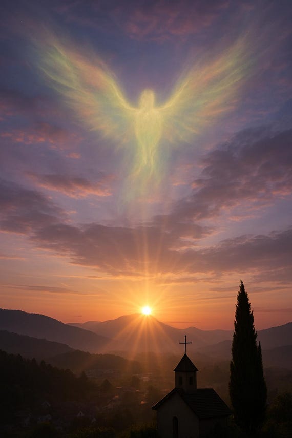 Heiliger Sonnenaufgang Mit Engelslicht – Christliche Wandkunst, Psalm 19, Digitaler Download
