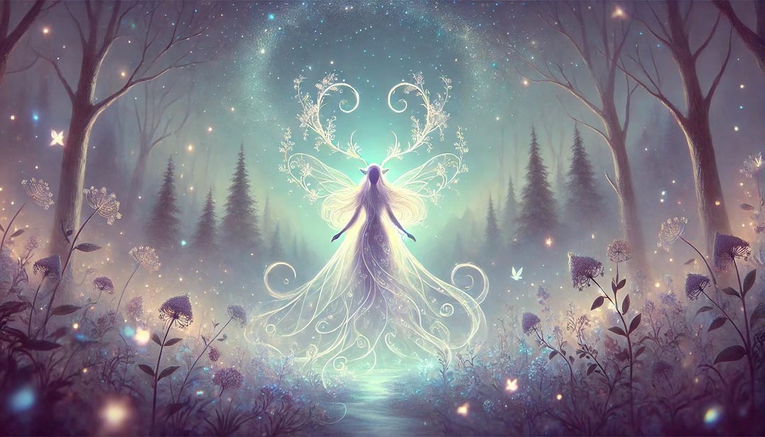 Mystical Forest Goddess Printable Art | Ethereal Fantasy Wall Decor ...