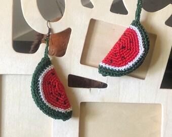 Watermelon slice earrings!