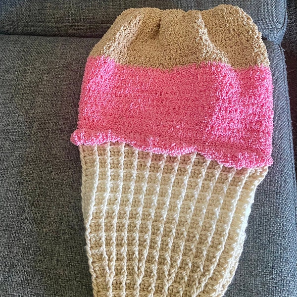 Crochet Ice Cream Cone Cocoon