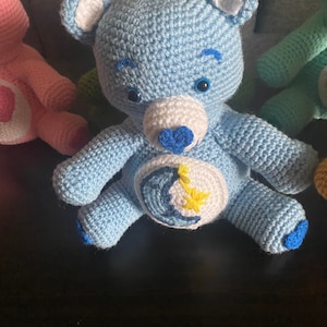 Crochet Plastic Jar Care Bear inspired