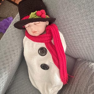 0-3 Months Knitted Snowman Baby Cocoon