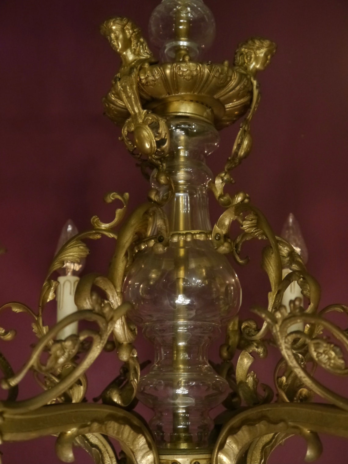 Amazing large antique spanish bronze 7 light chandelier Etsy