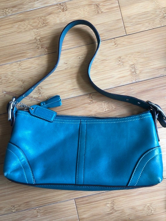 turquoise coach purse
