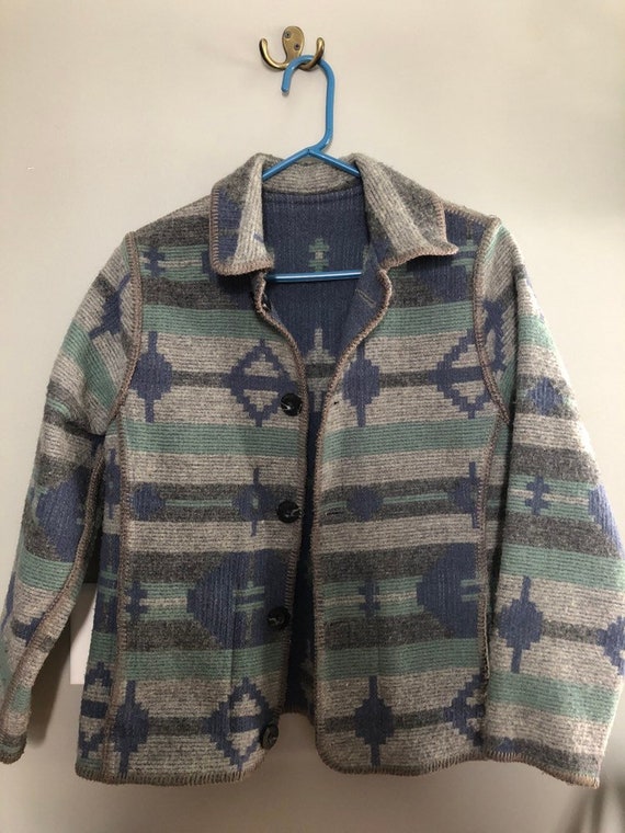 Vintage woolrich reverseable blanket coat
