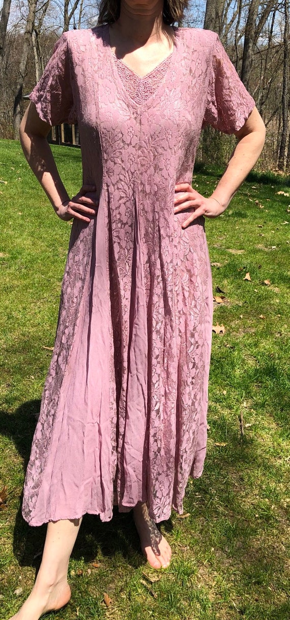 Dusty pink dress from 1980's