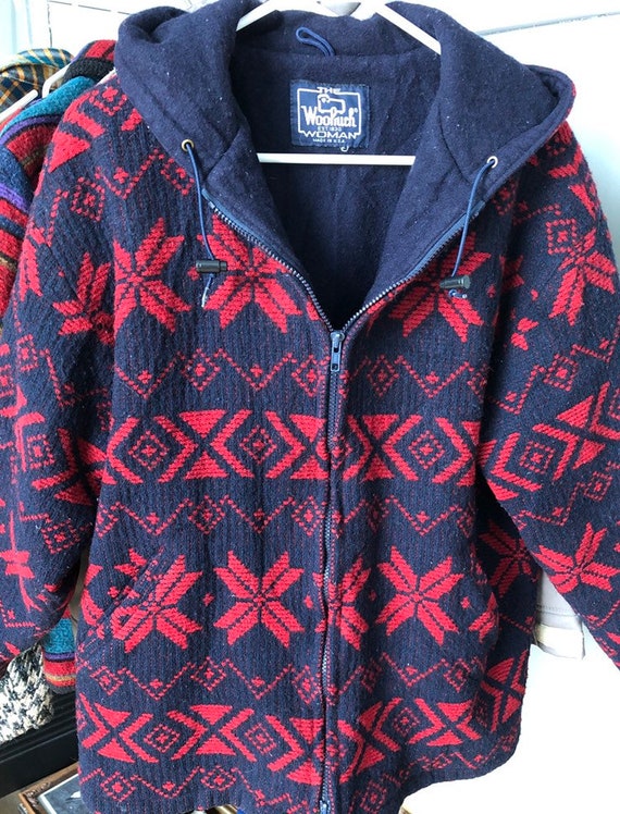 Woolrich hooded blanket coat