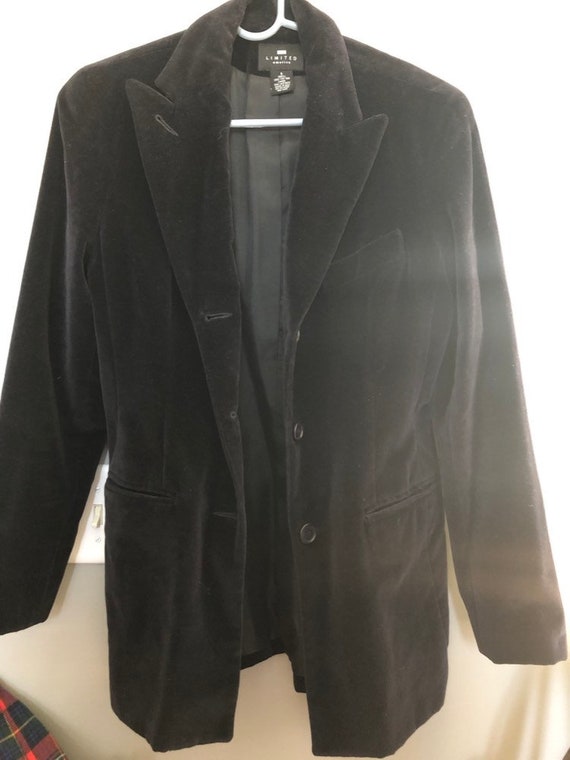 80-90's black velvet blazer from limited