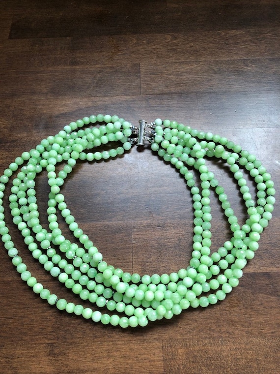 Jade and hematite multistrand necklace - image 1