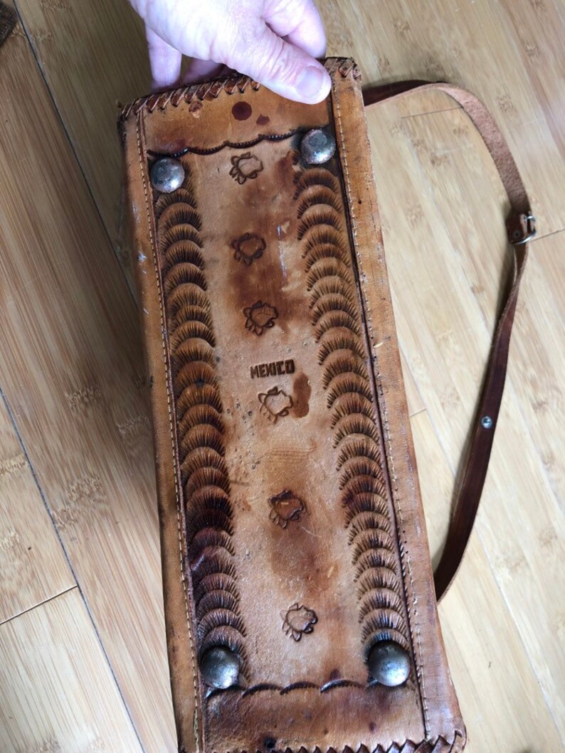 Vintage Mexican Tooled Leather Purse - Etsy