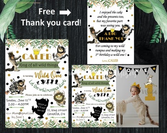 Wild One Birthday Invitation – Printable Thank You Card (Digital File)