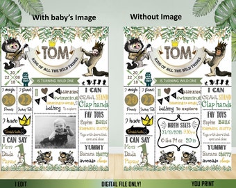 Wild One Birthday Chalkboard Poster – Milestone Print (Digital Download)