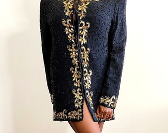 Vintage Beaded Mini-Dress/Blazer - M/L