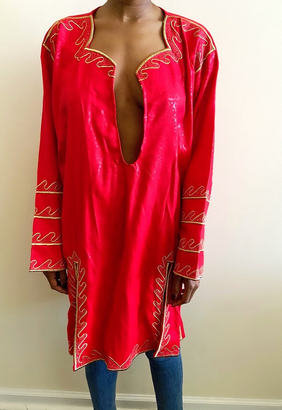 Reconstructed Red Low-Cut Tunic (Fits Most) - image 3