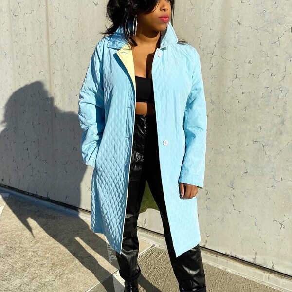 Vintage Reversible Pastel Trench Coat