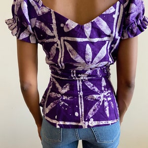 Reconstructed Vintage African Print Top S image 4