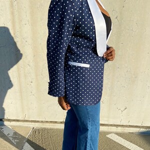 Vintage Polka-Dot Denim Blazer image 4