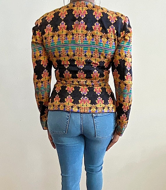 Reconstructed Vibrant Print Fitted Blazer - S/M - image 4