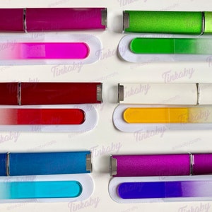 Lima de uñas de vidrio templado con estuche en varios colores: se puede personalizar o personalizar, o diseñar uñas de netball imagen 10