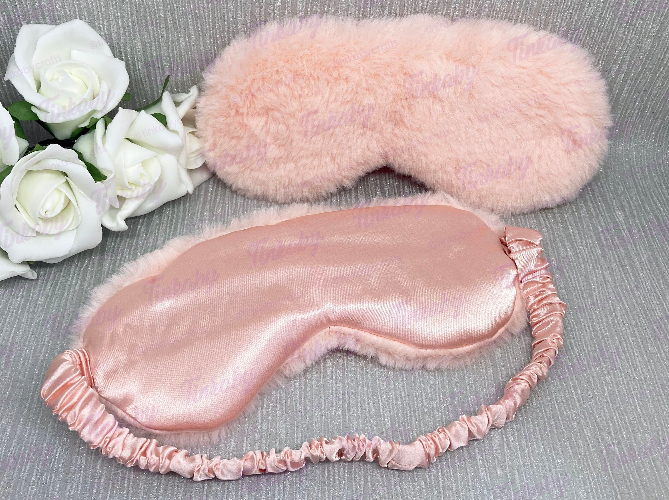 Soft Fluffy Satin Backed Eye Mask in a Choice of 8 Colours Etsy UK