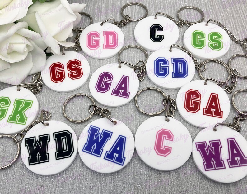 Netball Position - Acrylic Keyring in Your Chosen Colour and Position ...