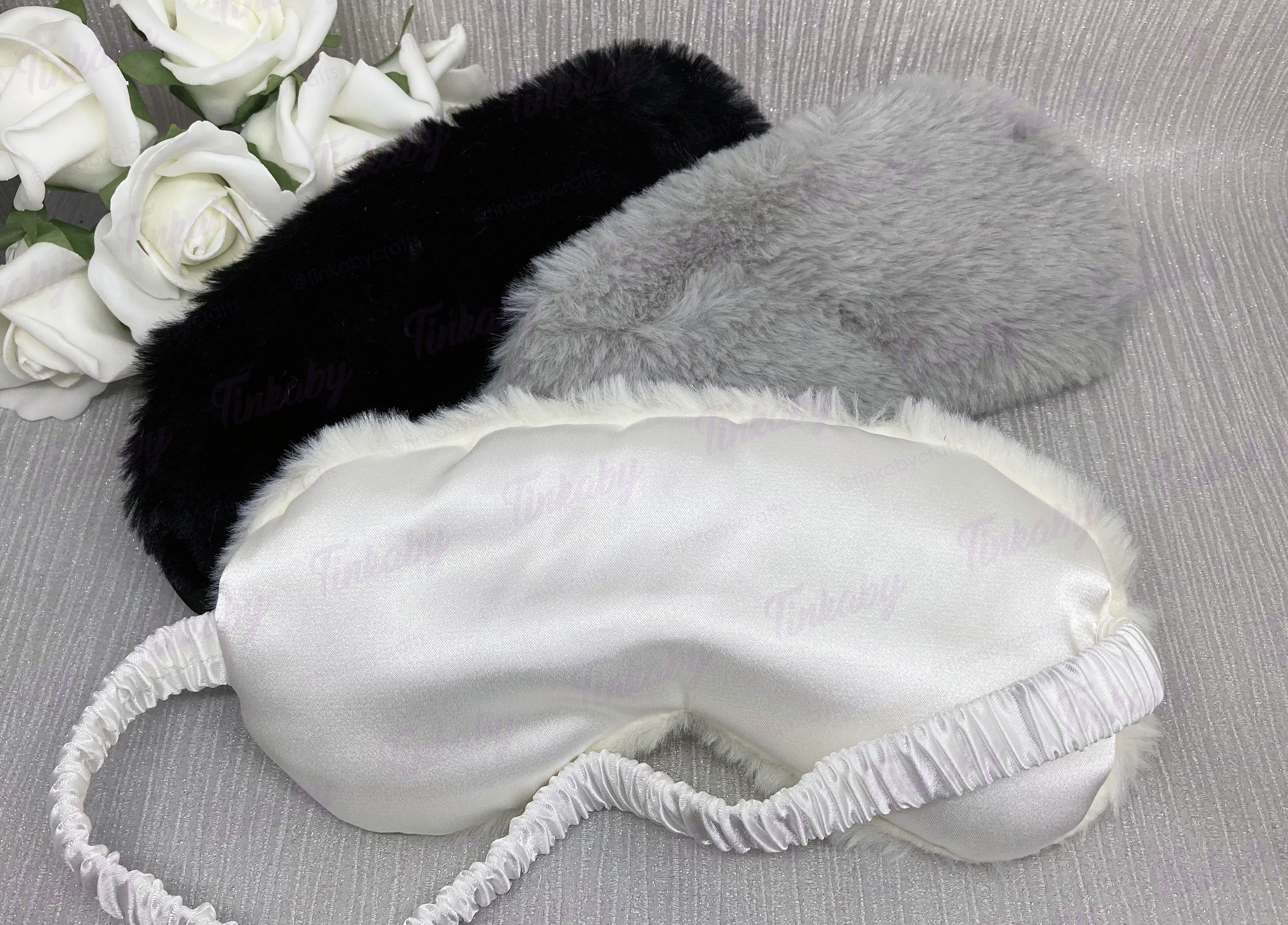 Soft Fluffy Satin Backed Eye Mask in a Choice of 8 Colours Etsy UK