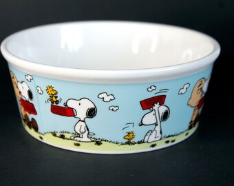 Vintage 1966 Ufs Large Porcelain Snoopy Dog Food Pet Bowl Free Etsy