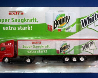 German Advertisment Semi Truck Toy HO Scale White Bounty Paper Towels