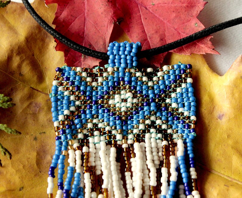 Made in Turkey Handmade Miyuki Fringe Seed Bead Necklace with Adjustable Knot Cord