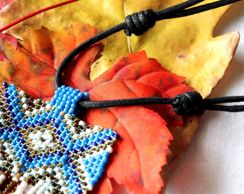 Made in Turkey Handmade Miyuki Fringe Seed Bead Necklace with Adjustable Knot Cord