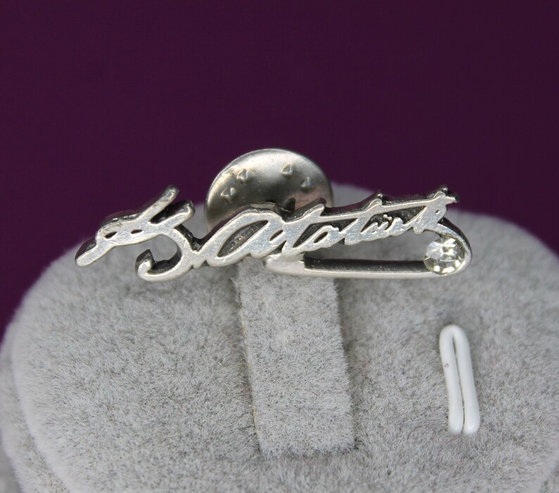 Made in Turkey Turkish Pewter Mustafa Kemal ATATURK Signature Lapel Pin with Crystal Accent