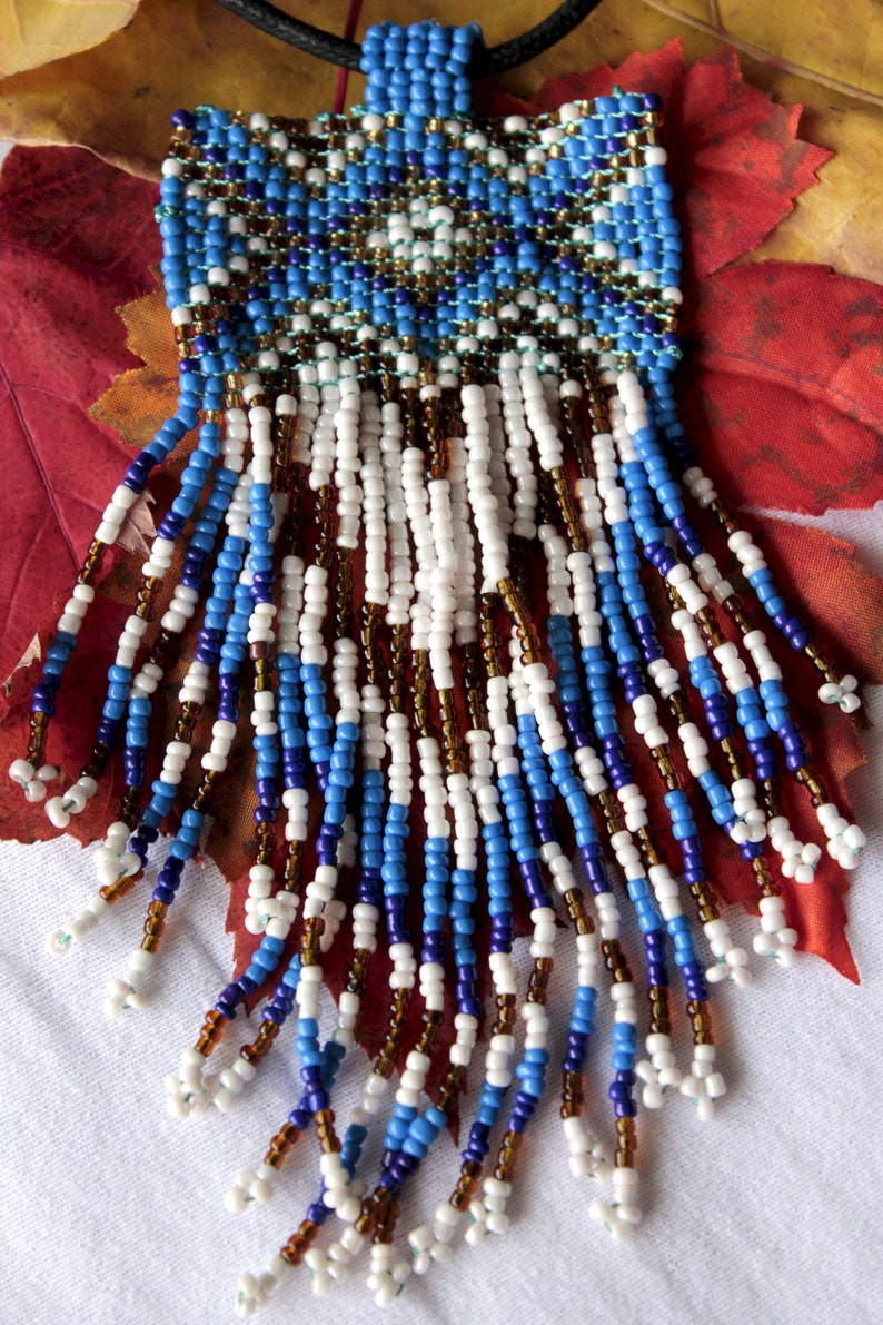 Made in Turkey Handmade Miyuki Fringe Seed Bead Necklace with Adjustable Knot Cord