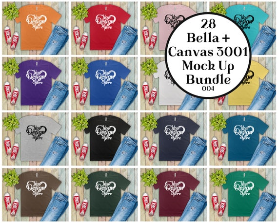 Bella Canvas 3001 Mock Up Bundle Unisex Bella Canvas